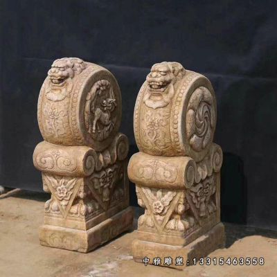 宅门石雕动物抱鼓石