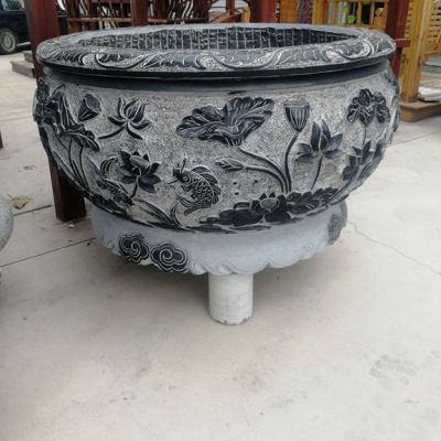 公园石雕花盆