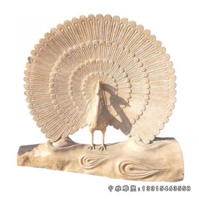 孔雀开屏石雕雕塑