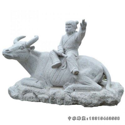 田园石雕牧童