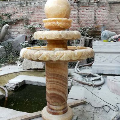 石雕三层风水球雕塑