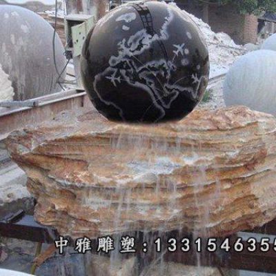 石雕财源滚滚风水球