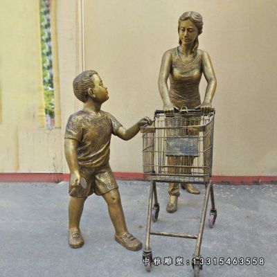 铜雕广场购物人物