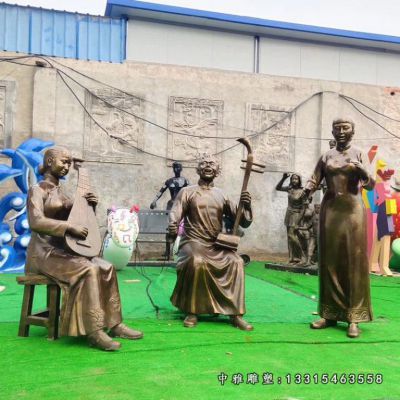 铜雕民俗唱戏人物