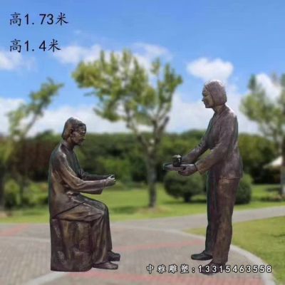 铜雕孝道主题人物