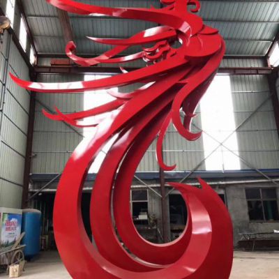 广场不锈钢凤凰雕塑