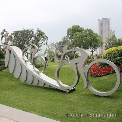 户外不锈钢赛车人物