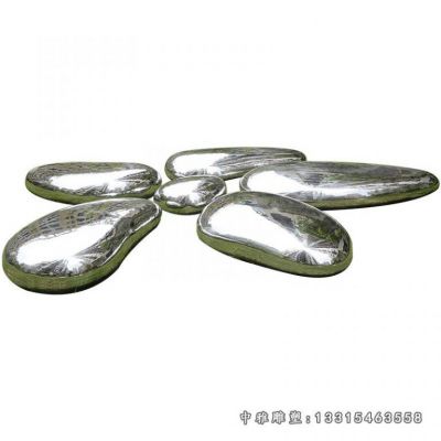 不锈钢镜面鹅卵石雕塑