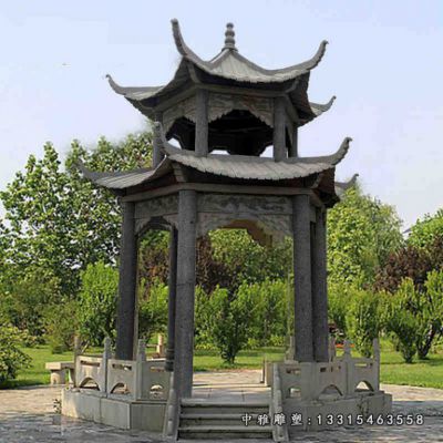 石雕景观双层凉亭