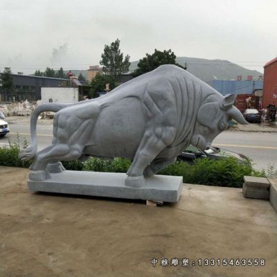 石雕开荒牛动物雕塑