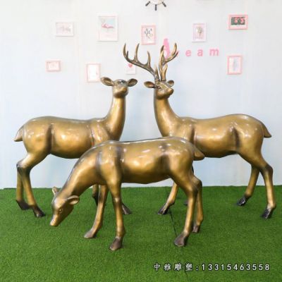 小型铜雕鹿雕塑