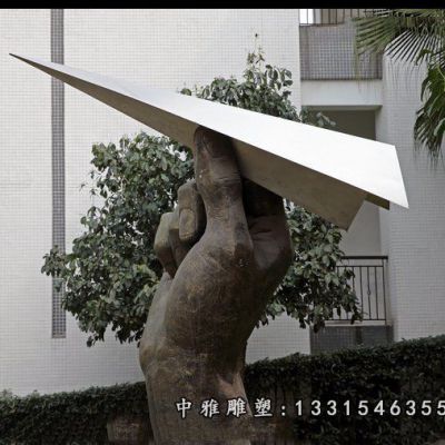 不锈钢飞机景观雕塑