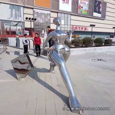 抽象不锈钢购物人物