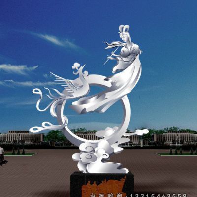 不锈钢广场嫦娥奔月