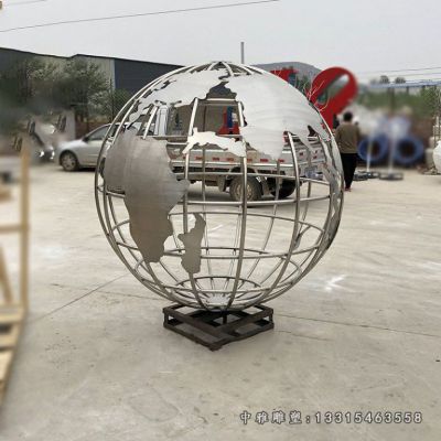 不锈钢广场地球仪雕塑