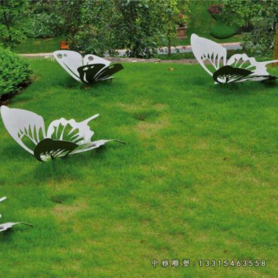 不锈钢动物蝴蝶雕塑