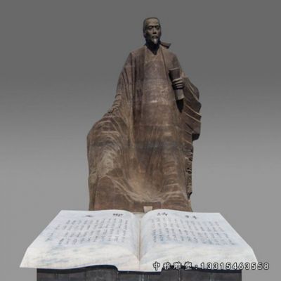 古代诗人杜甫石雕