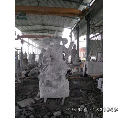 石雕古代人物关公雕塑