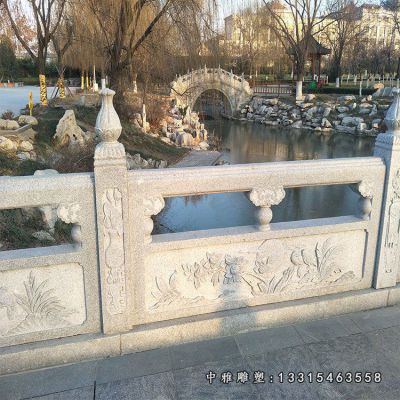 汉白玉石雕栏板