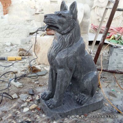 动物石雕小狗