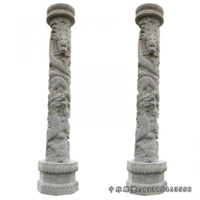 石雕广场景观龙柱