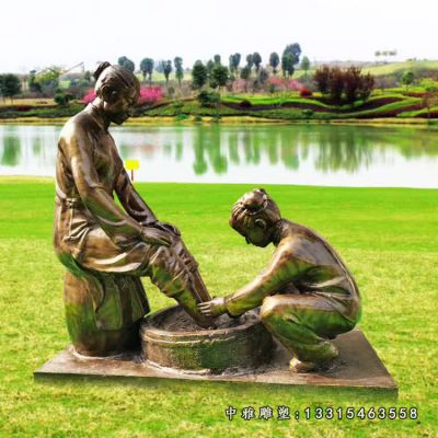 铜雕公园孝道人物雕塑