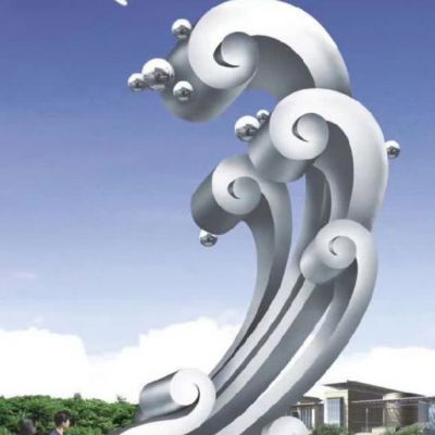 不锈钢海浪景观