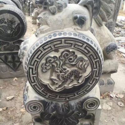 仿古石雕动物抱鼓石
