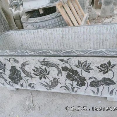 石雕仿古水缸雕塑