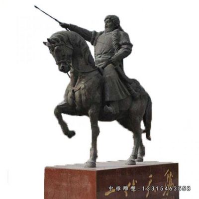 铜雕军事家成吉思汗