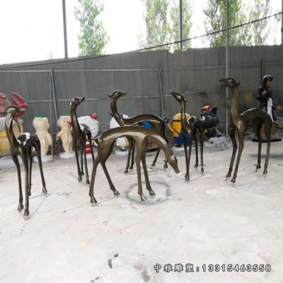 公园铜雕抽象鹿