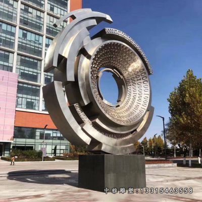 不锈钢广场齿轮雕塑