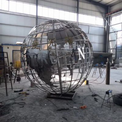 校园不锈钢地球仪摆件