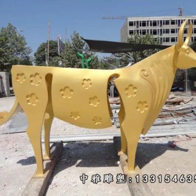 不锈钢抽象牛动物