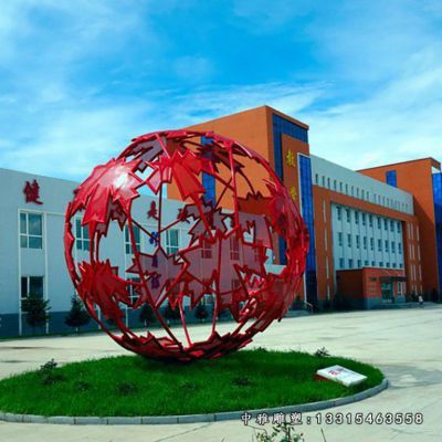 不锈钢广场圆球雕塑