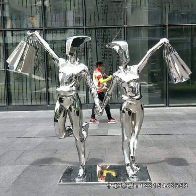 不锈钢商场购物人物雕塑