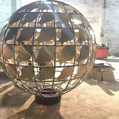 景观不锈钢地球仪雕塑