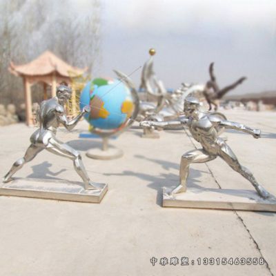 不锈钢抽象击剑人物