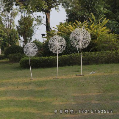 不锈钢发光蒲公英雕塑