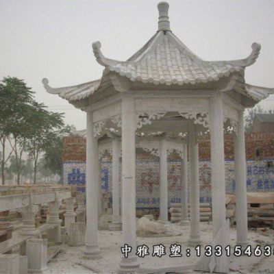 汉白玉石雕凉亭