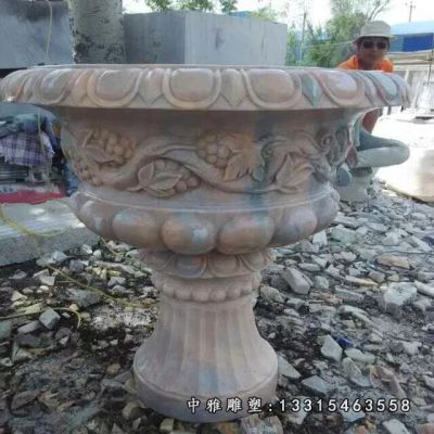 石雕小区花盆
