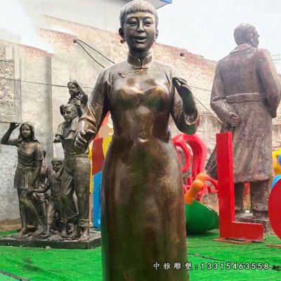 民俗铜雕唱戏人物