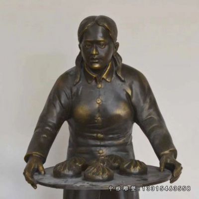 商业街铜雕民俗人物