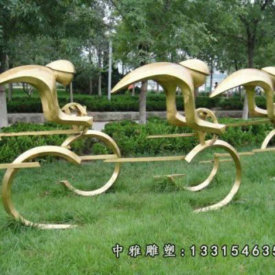 铜雕广场运动人物