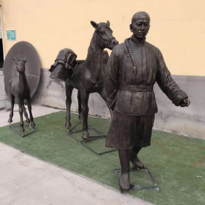 铜雕商业街小品人物