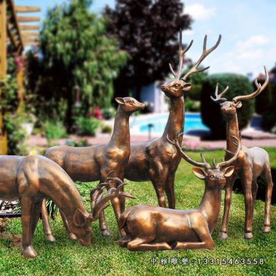 动物铜雕梅花鹿