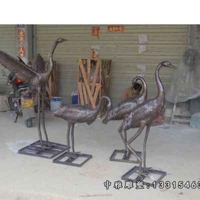 仙鹤铜雕动物雕塑