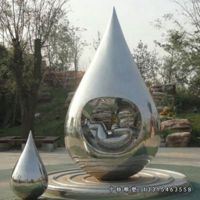 不锈钢广场水滴雕塑