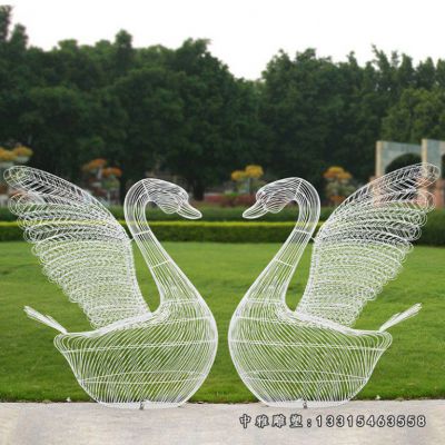 抽象不锈钢天鹅雕塑
