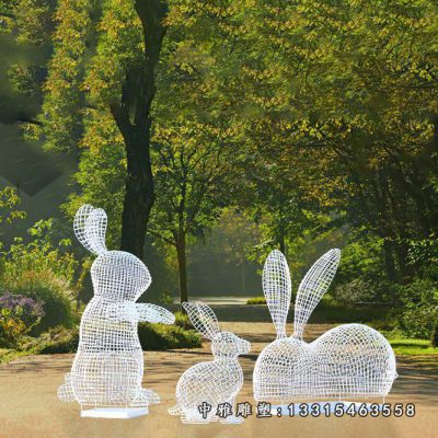 不锈钢公园兔子雕塑